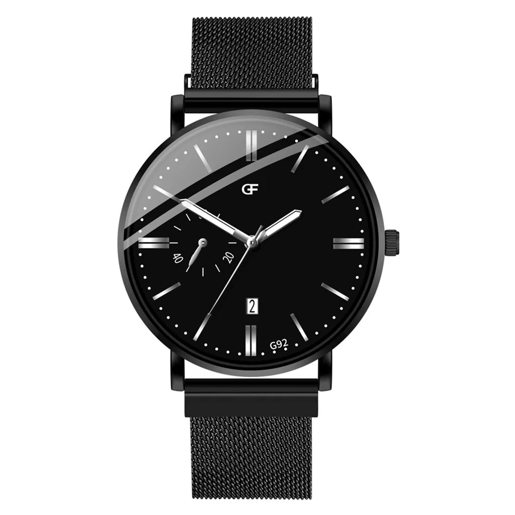 Мужские часы s relojes hombre простой стиль деловые часы мужские модные сетчатые часы с магнитным браслетом Мужские кварцевые часы