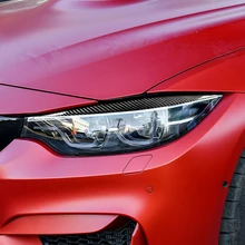 2pcs Black Car Headlight Eyebrows Stickers Carbon Fiber For BMW F80 M3 F82 F83 M4 14-18 388mm Auto Headlight Eyebrow Stickers цена 2pcs Black Car Headlight Eyebrows Stickers Carbon Fiber For BMW F80 M3 F82 F83 M4 14-18 388mm Auto Headlight Eyebrow Stickers цены онлайн