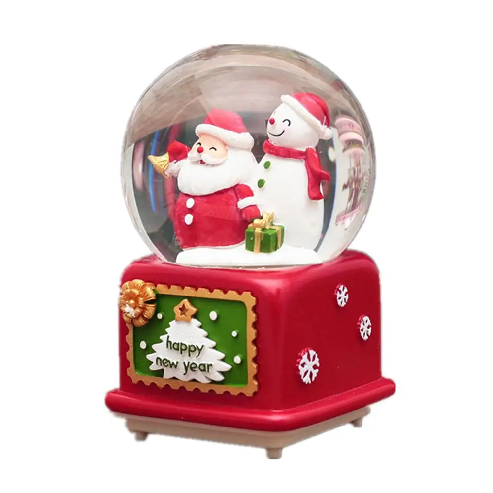 Hot Santa Claus Snow Globes Glass Crystal Ball Lighting Music Box Craft Home Desktop Decoration Christmas Wedding Birthday Gift - Цвет: A