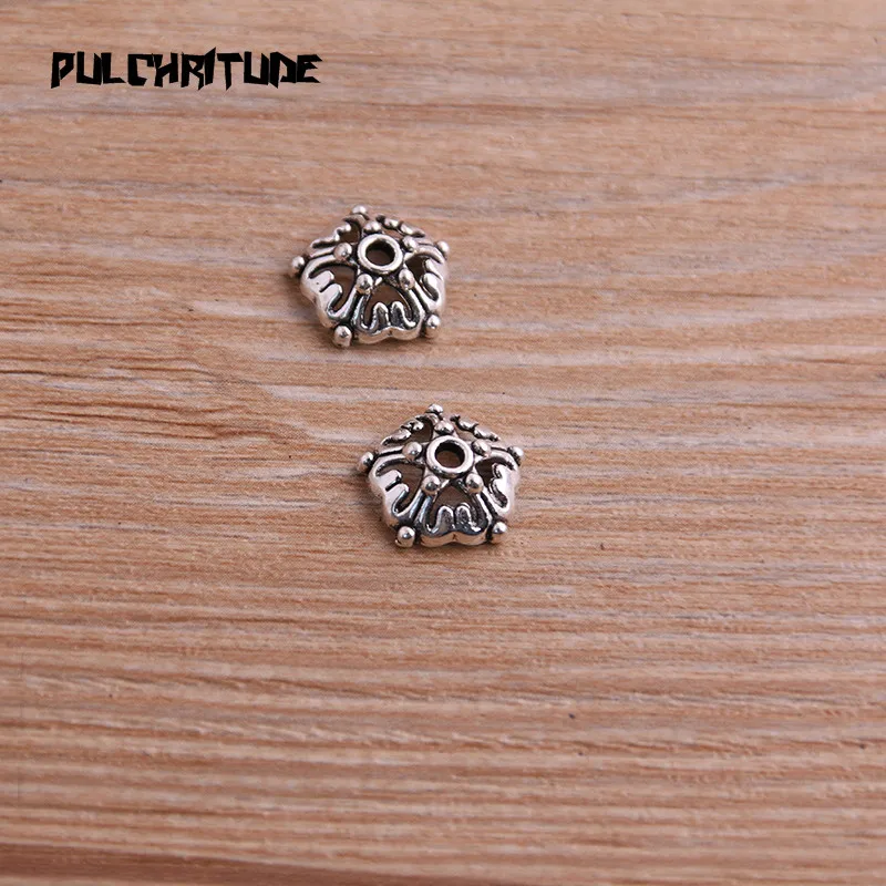 Pulchrode 60 шт. 4*12*12 мм два цвета бусины шапки Шарм полые маленькие Цветочные Подвески Ювелирные аксессуары DIY сосуд подвески