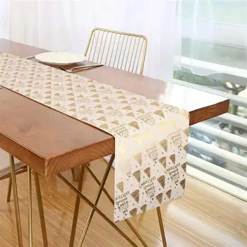 

Linen Christmas tree Elk Table Runner Gold Merry Christmas Decorations For Home 2020 Xmas Ornaments New Year