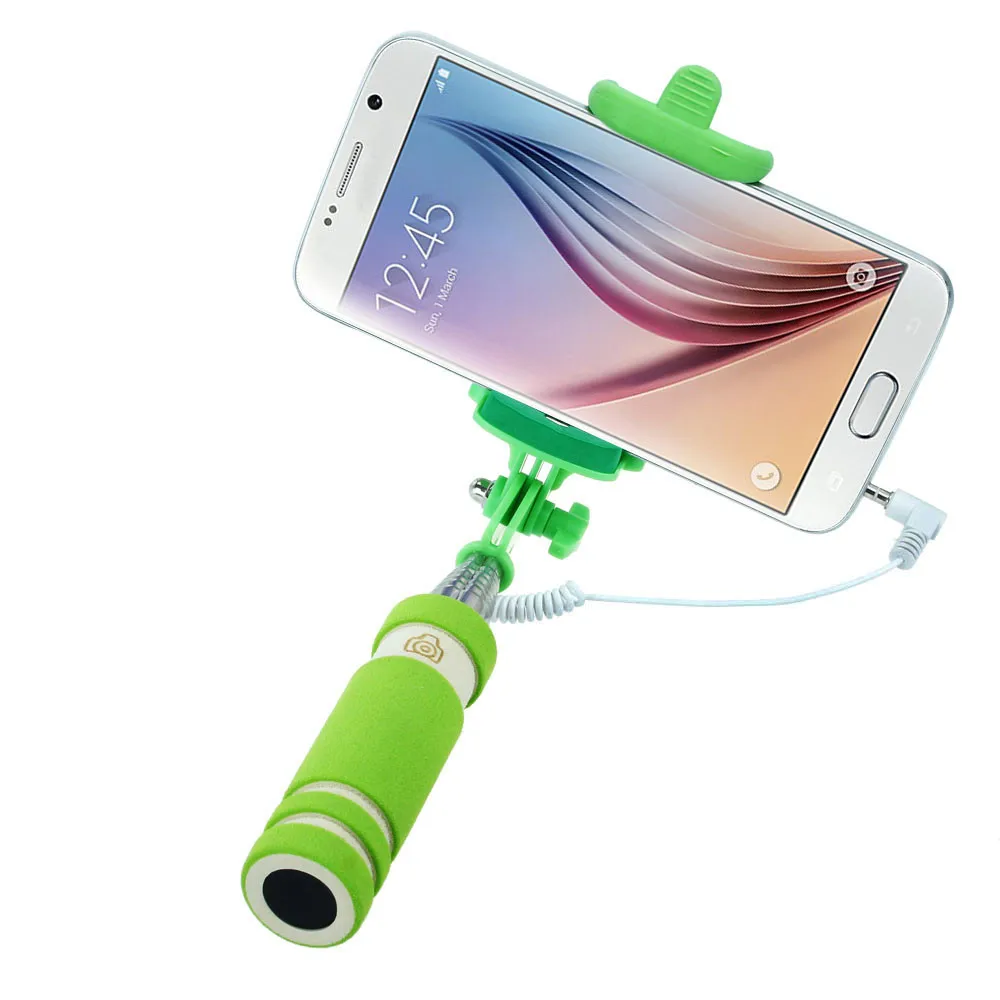 Mini palo de selfi portátil extensible, palo de Selfie portátil con soporte para autorretrato, monopié para teléfono Samsung