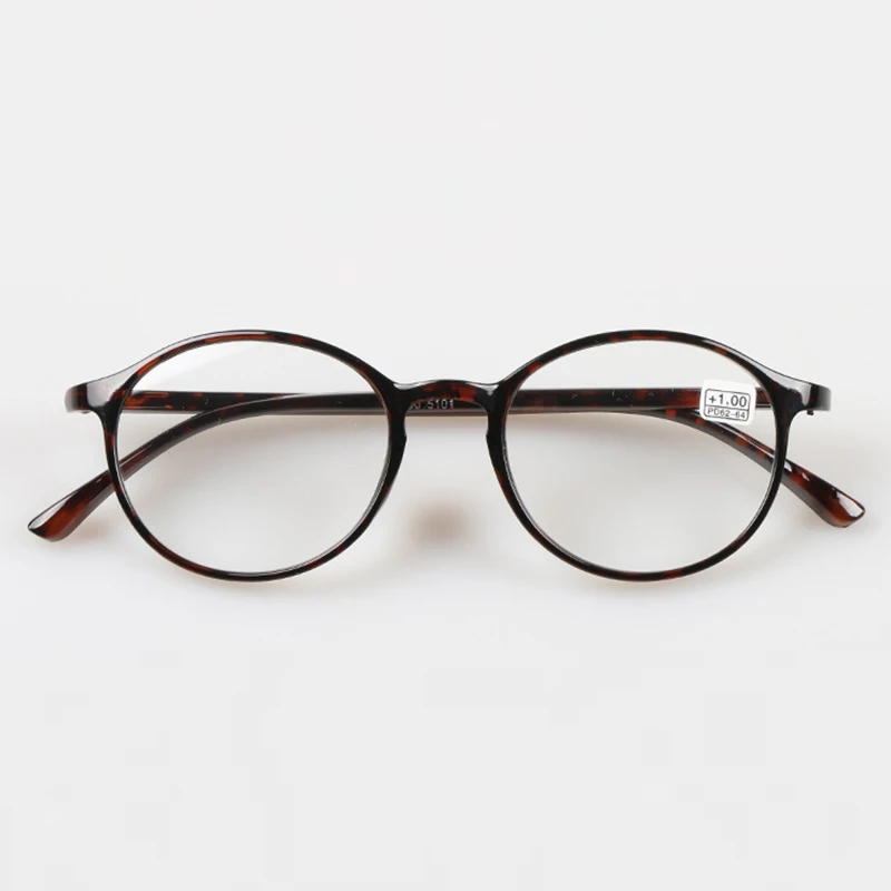 TR90 Для женщин мужчин круглый черный леопард Lunettes пресбиопии прочности 1 0 5 2 3 очки