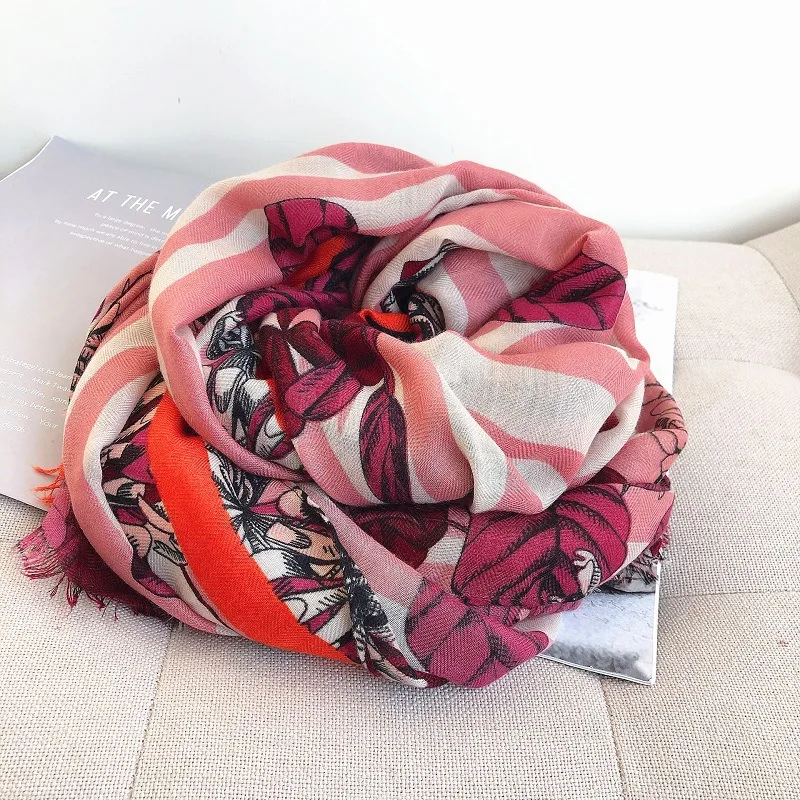 

Royalmaybe scarves women 2019 silk scarf New silk scarf Long beach shawl cotton autumn winter