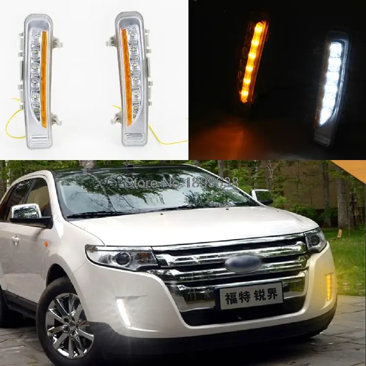 Hight quality ultra bright and Waterproof 12V Car DRL Daytime running lights With Turn Signal For Ford Edge 2011 2012