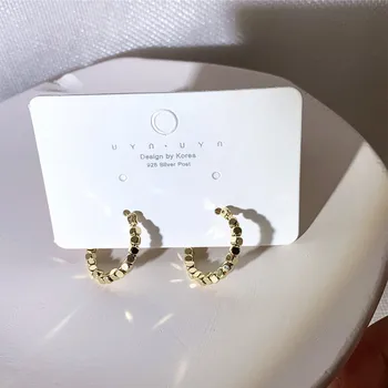 

925 Silver Fashion South Korea Dongdaemun Elegant Online Celebrity INS-Style Ear Clip Cool Metal Geometry Ear Stud Online Celebr