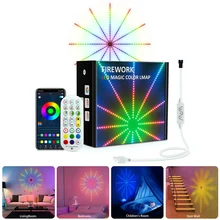 

Fireworks LED Strip Light RGB Neon LED Light Ribbon Music Control Horse Race Lamp Home Christmas Holiday Room Decor Lights Tape