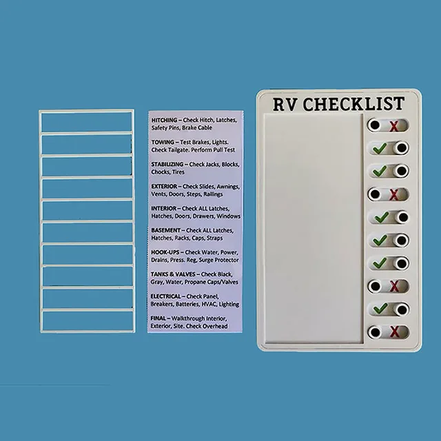1pc Portable Rv Checklist Note Board Removable Chores Reusable Creative Note Pad For Home Camping Traveling Elder Care Checklist 1