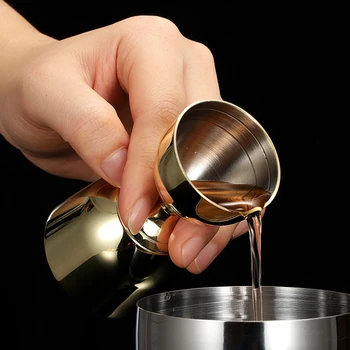 

Stainless Steel Bar Jigger Double Spirit Cocktail Measuring Cup Slim Waist Jigger Cocktail Measure Cups For Home Party Bar Tool