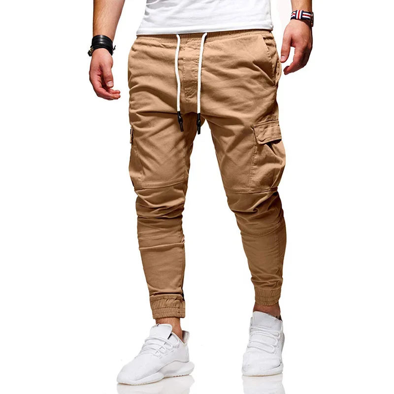Men Pants Thin New Fashion Casual Jogger Pants Streetwear Cargo Pants Men's Multi-pockets Trousers Fitness Gyms Sweatpants Mens 2