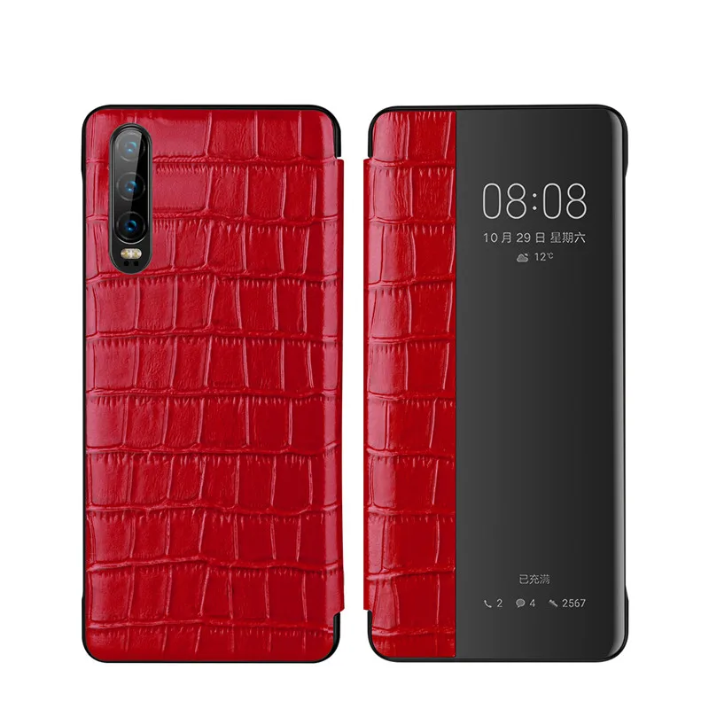 Чехол для Coque P30 P30Pro с умным окошком для просмотра пары, простой модный кожаный флип-чехол для huawei P30Pro, чехол для карты, защита от каркаса