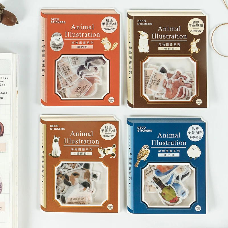 

8bags/LOT Animal Atlas series Creative decoration DIY paper washi stickers