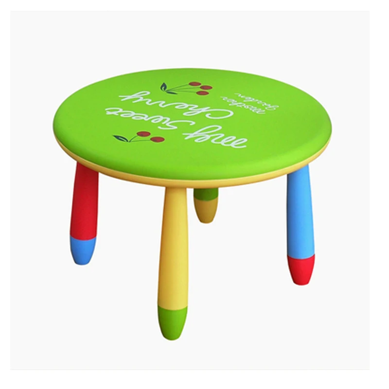 

Young Children's Plastic Cartoon Small Round Table Of Children Furniture Suits Kindergarten Baby Toys Simple Dinner