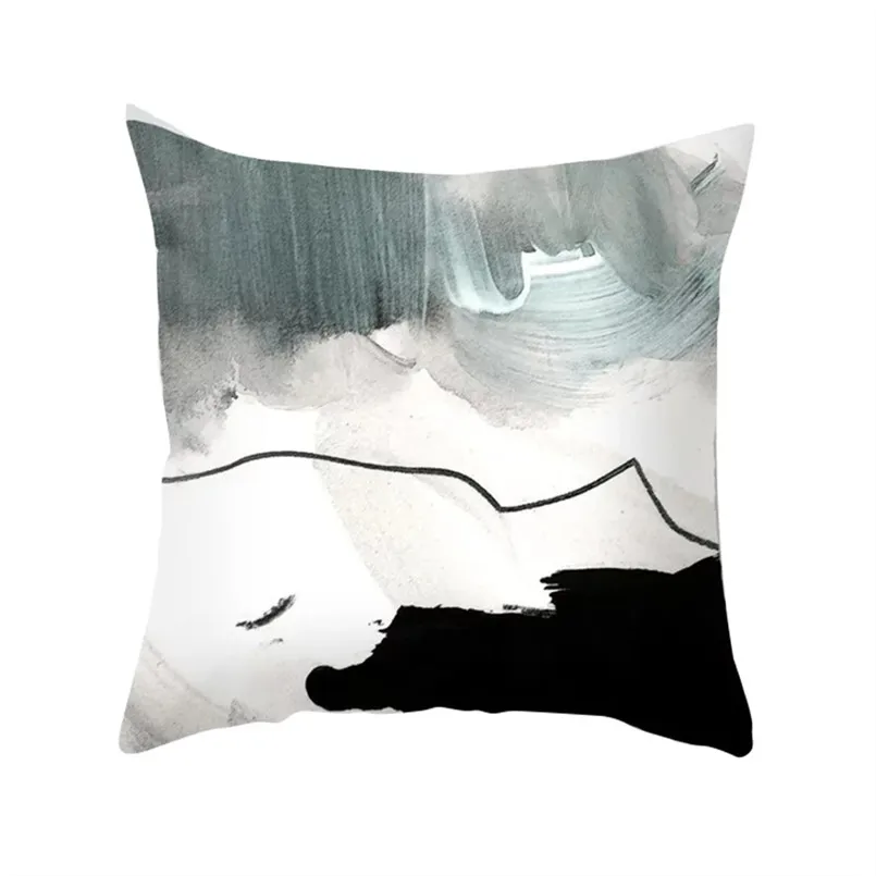 Oil painting hug pillowcase abstract geometric oil painting series ultra-short pillowcase breathable soft pillow naruto 30S17 (6)