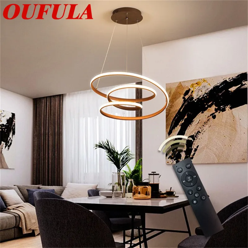 

OUTELA Modern Pendant Light Fixtures Dimmer with Remote Control 220V 110V Creative Decoration For Home Dining Room