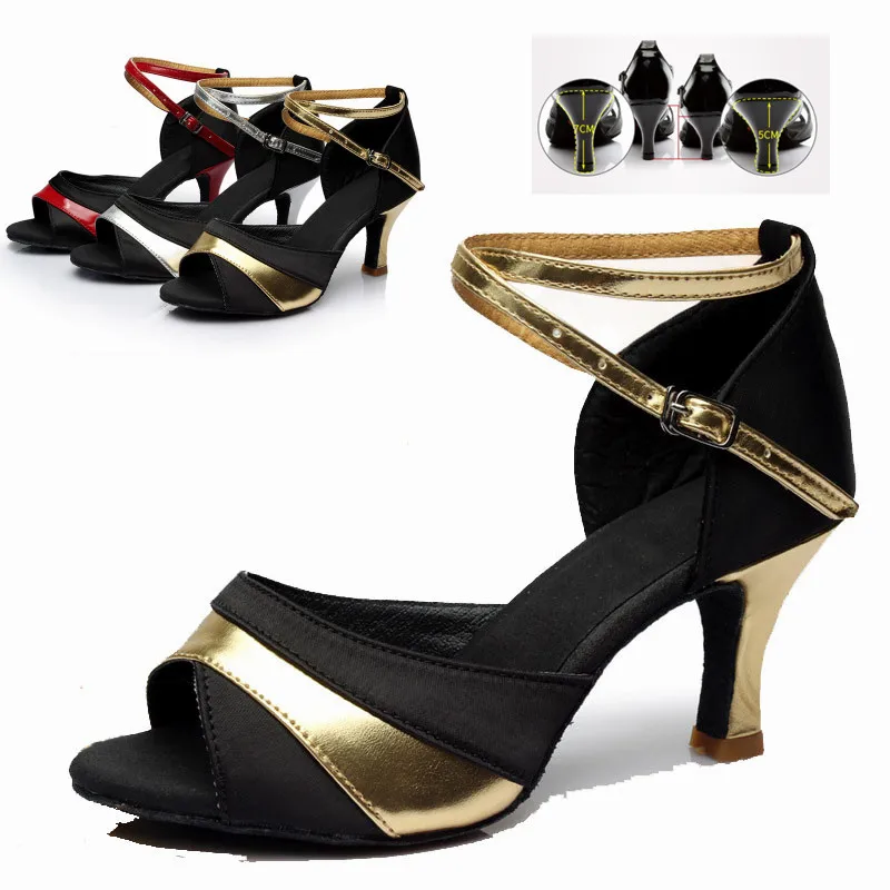 Heeled Women's Tango Ballroom Latin Salsa Dance Shoes 5/7cm For Girls Ladies