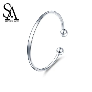 

SA SILVERAGE Bracelet 11.3g Female Sterling Silver S925 Bracelet Sterling 925 Jewelry Simple Personality Fashion Women Bangles