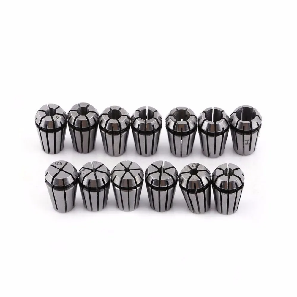 13Pcs ER11 Collet Chuck CNC Spindle Collet Lathe Tool Holder ER11 Set Size 1-7MM for CNC Milling Lathe Tool Spindle Parts
