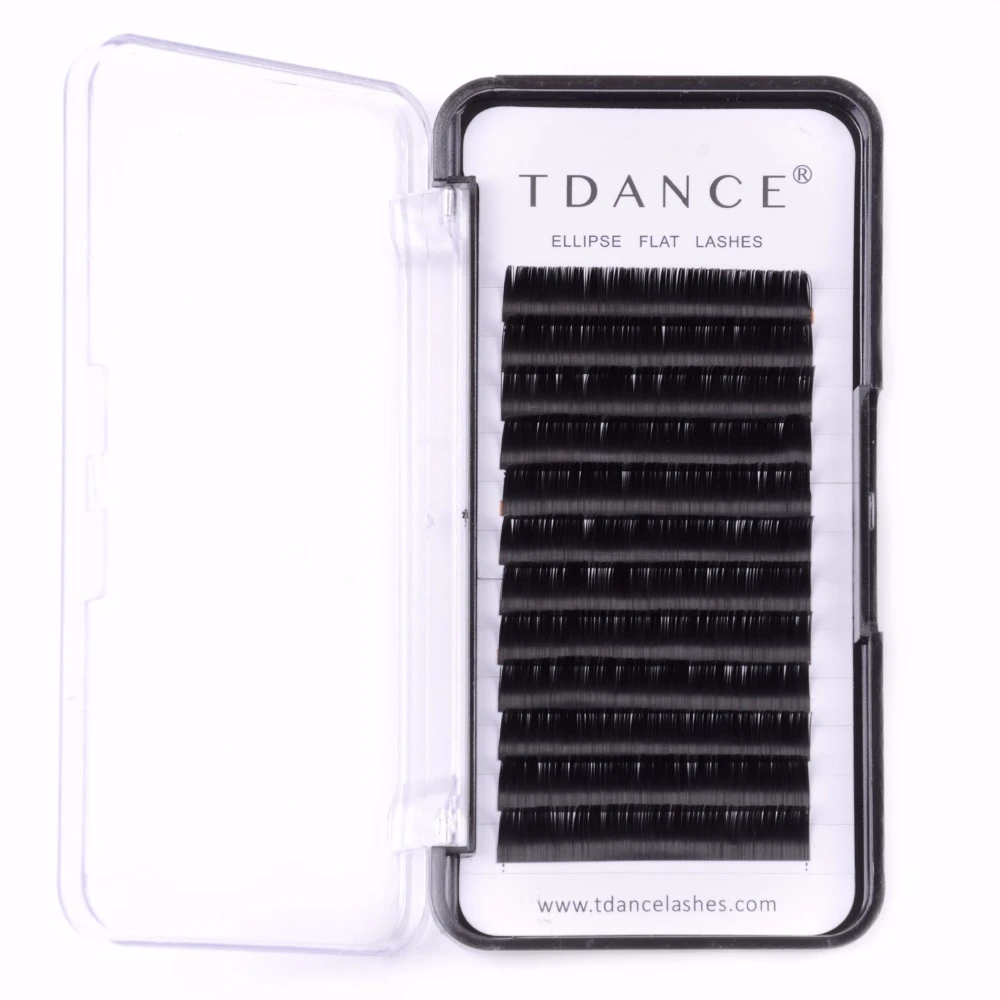 TDANCE в виде плоского эллипса ресницы, наращивание ресниц матовая искусственная норка накладные ресницы поставки отдельные раздельные наконечники