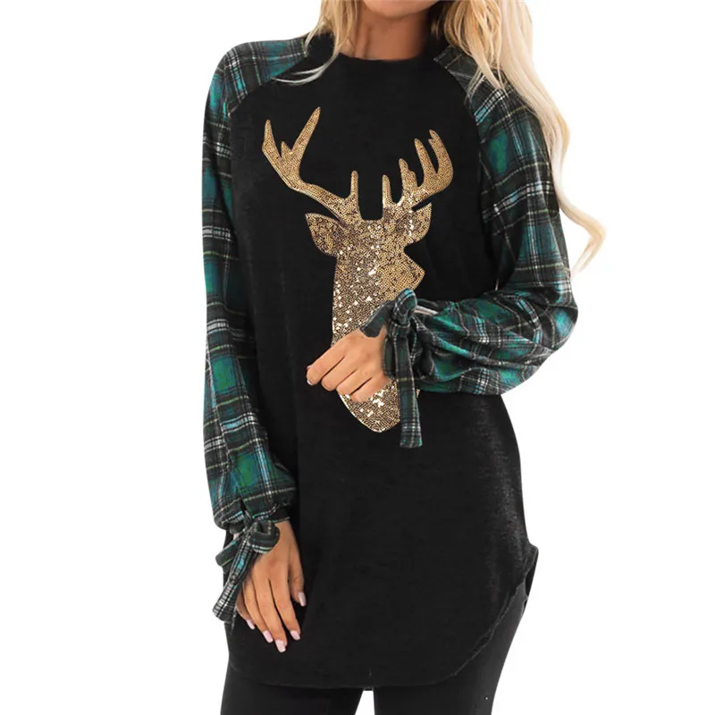 

Hoodies For Women Festival Christmas Womens Reindeer Blouses Xmas Long Sleeve Tops Winter Winter Sweatshirt Dropship L30