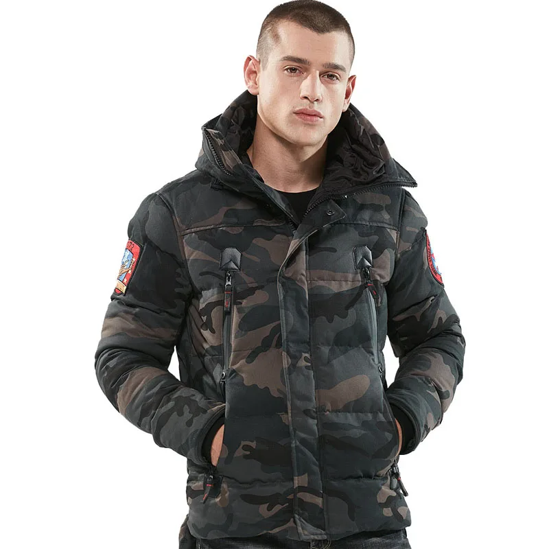 Зимняя куртка мужская камуфляжная армейская Толстая теплая куртка Мужская парка пальто с капюшоном мужская армейская Военная Тактическая ветрозащитная верхняя одежда