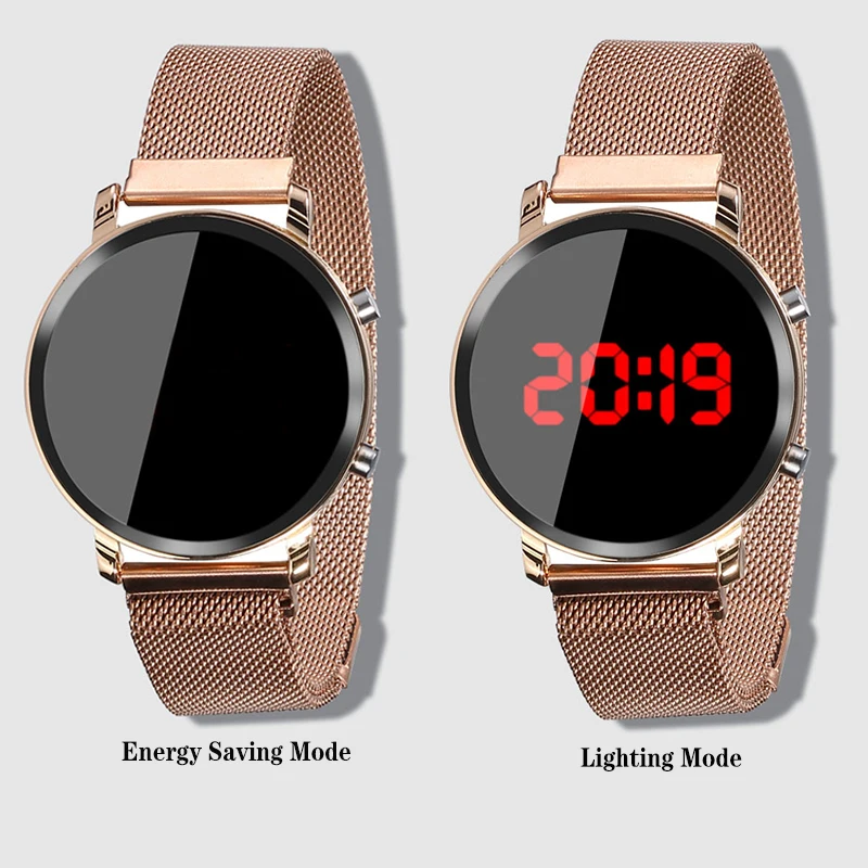 New LED Watch Women Watches Stainless Steel Female Watch Electronic Clock Men Digital Watches Wristwatch Mens Relogio Feminino