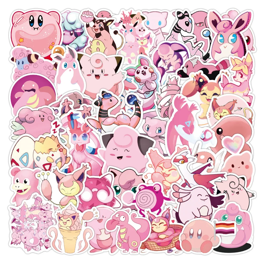 

50pcs/set Anime Stickers for Kirby pink Graffiti Stickers Luggage Guitar Skateboard Waterproof Stickers Among Us Game Stickers