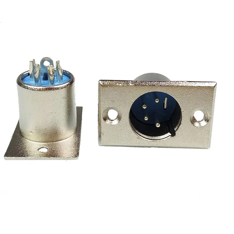 10 шт./лот XLR разъем 4 PIN XLR штекер Панель Крепление Металлический никелированный XLR шасси