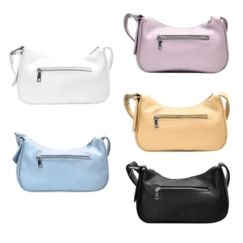 

Solid Color Women Sling Handbag Purse Ladies PU Simple Shoulder Crossbody Bag Popular Simple Female Daily Bag