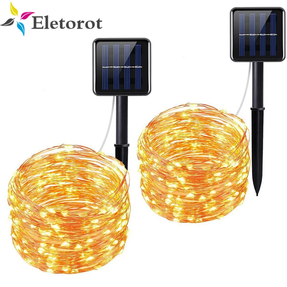 

LED String Lights Outdoor Solar Powered Copper Wire 10M/20M 100/200LED Waterproof Fairy Light for Christmas Garden Holiday