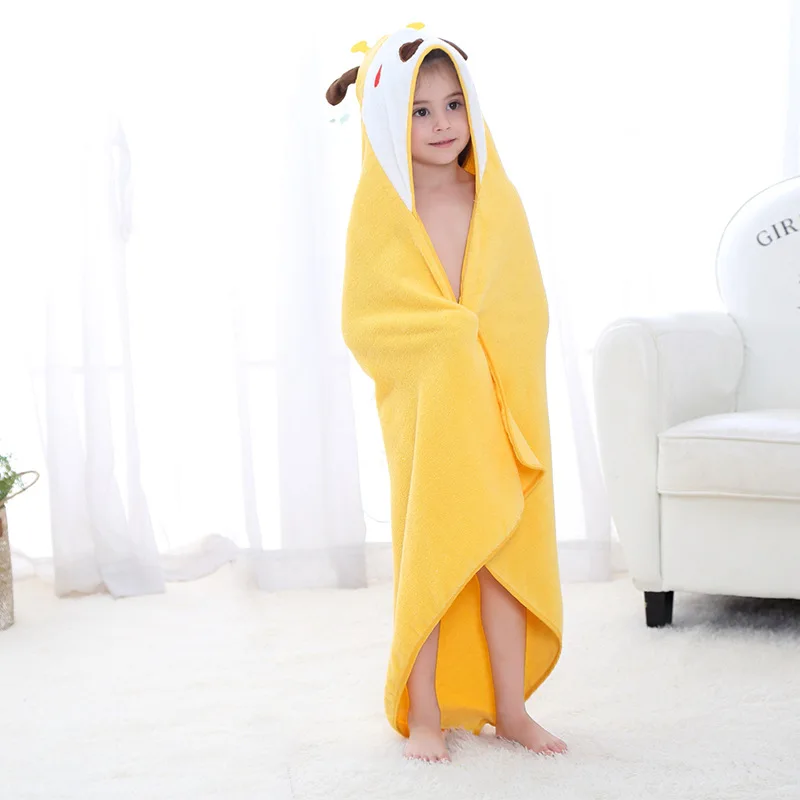 Kids Beach Towel Infant 100% Cotton Bathrobe Baby Boys Girls