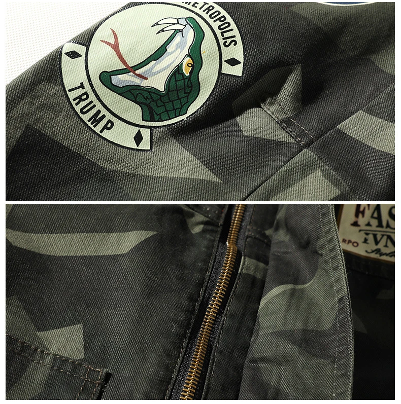 Hip Hop Men Jacket Casual Camouflage Hooded Loose Bomber Windbreaker Coat Trend Hip Hop Streetwear LBZ146