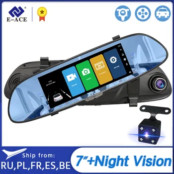

Dropshipping E-ACE Car DVR FHD 1080P Dashcam 7 Inch Dvr Mirror Video Recorder Car Camera With Rear View Camera Auto Registrar