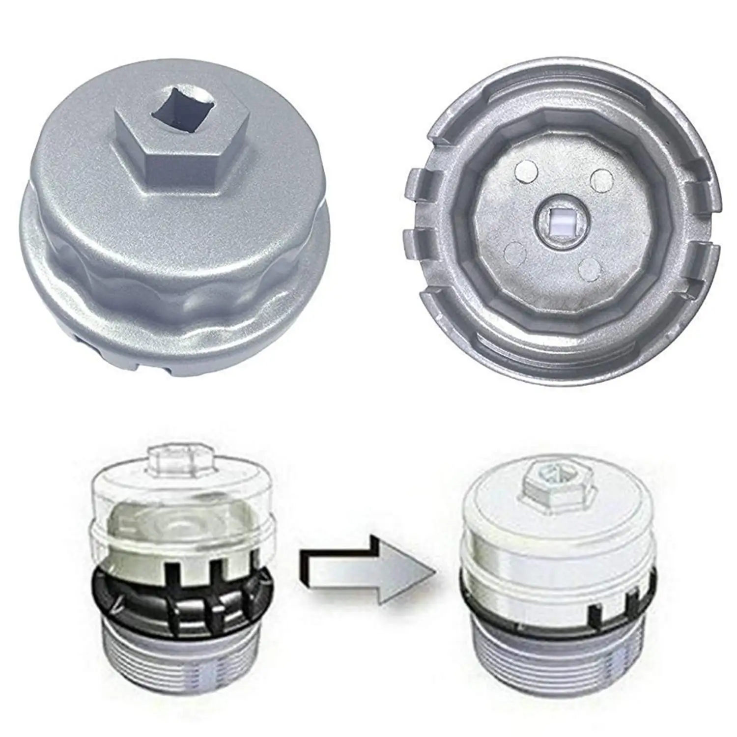 Гаечный ключ для масляного фильтра торцевая головка снятия крышки 64 5 мм 3/8 дюйма