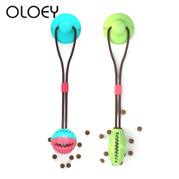 

Pet Molar Toys with Suction Cup Rubber Chew Ball Cleaning Teeth Safe Elasticity Soft for Puppy Dogs Chewing Playing Biting Toy