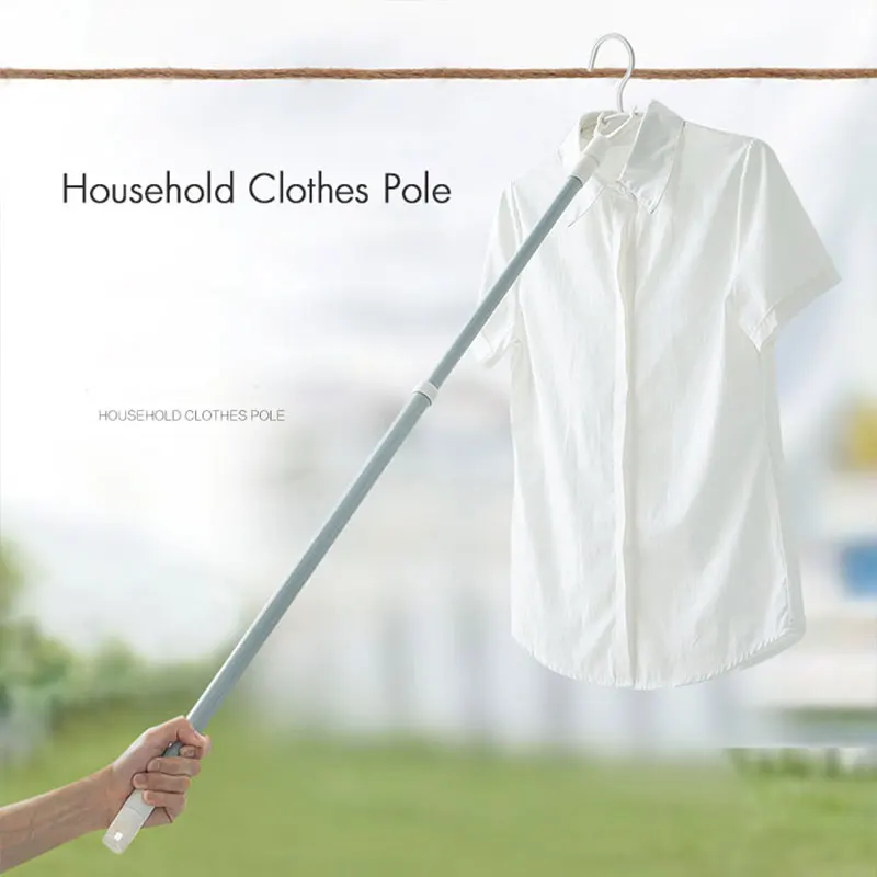 

Telescopic clothes rod support household laundry clothes stick laundry fork pick laundry clothesline pole fork scalable