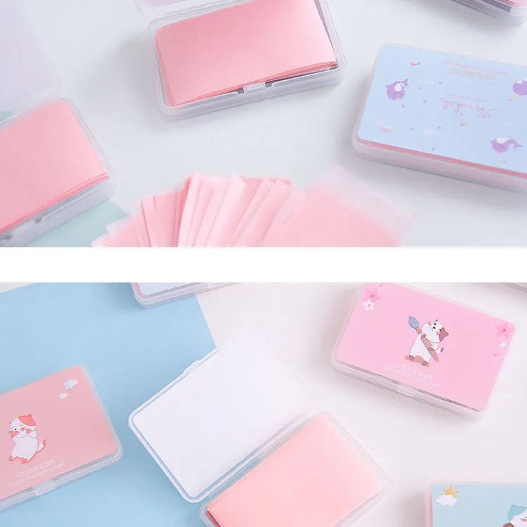 P527 Facial Oil-absorbing Sheets Men's Women's Oil-control Pore Cleaning Portable Facial Tissue Fresh Oil Summer Makeup