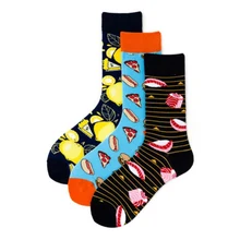 Женские носки забавный мультяшный еда, фрукты Унисекс Счастливый японский Harajuku скейтборд хип носки