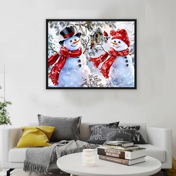 

5D Diy Diamond Painting Winter Diamond Embroidery Snowman Christmas Decorations for Home Rhinestones Pictures Crafts