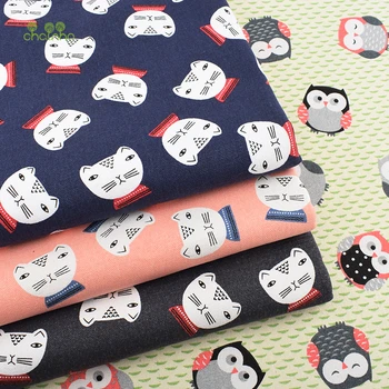 

Cats & Owls Patterns,Cotton Canvas Fabric,Handmade Sewing Fabric Clothes For Sofa Curtain Bag Home Decoration Material