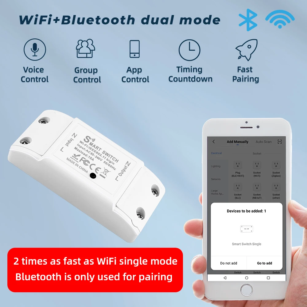 SMATRUL WiFi Dimmer Light Switch, Mini Light Relay Module with Timer