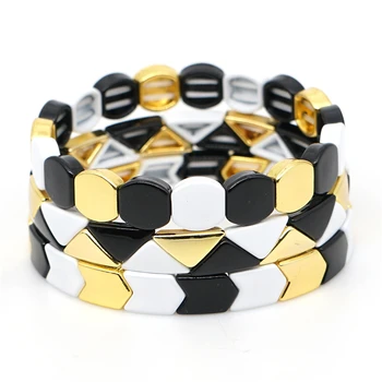 

KSRA 2020 New Zinc Alloy Paint Bracelet Boho INSSi Tile Beads Bracelet Handmade Jewelry Women Various Bracelet Sets Holiday Gift