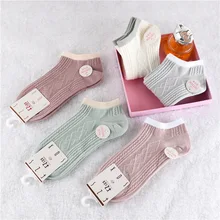 Женские носки, 5 пар, весна-лето, новинка, яркие цвета, Женские Дышащие хлопковые носки, жаккардовые, в полоску, невидимые