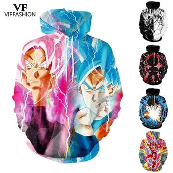 

VIP FASHION New Anime Dragon Ball Hoodies Nightmare Before Christmas Winter Sweatshirts Hooded Fashion Streetwear Clothes