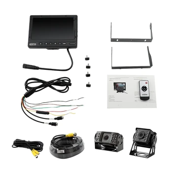 

NEW-7 Inch Hd Car Monitor Front Rear View Camera Waterproof for Excavator Harvester Truck