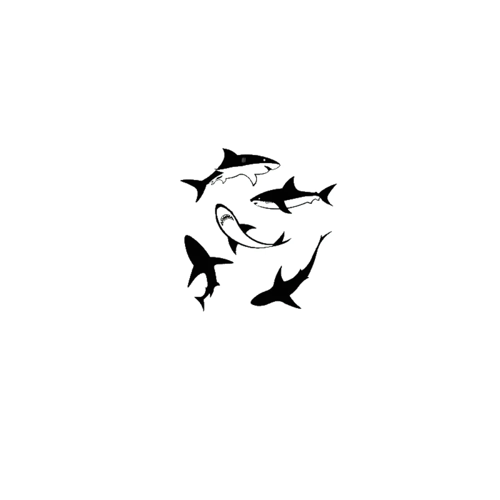 Vinyl-wall-applique-shark-bathroom-decoration-concept-interior-mural-bathroom-wall-sticker-fashion-decoration-YS04 副本