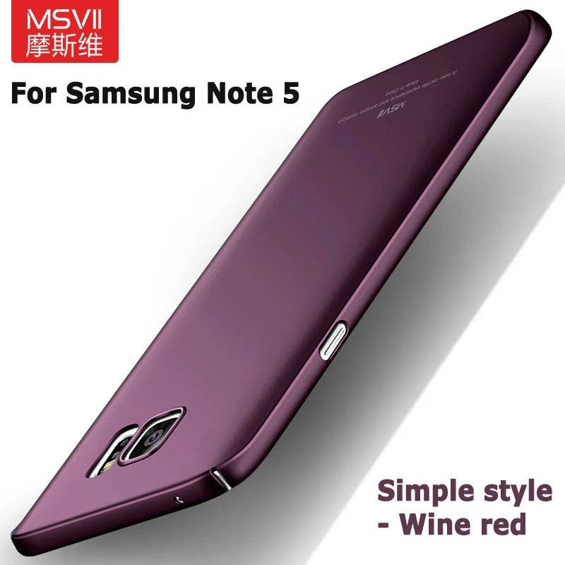 Для samsung Galaxy Note 5 Чехол Msvii Тонкий матовый чехол для samsung Note 5 Жесткий Чехол для samsung Galaxy Note5 чехол s - Цвет: Simple Wine red