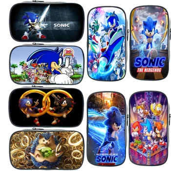 

Child Cool Sonic Print Pencil Case Boys Girls Stationery Bag Teens Pencil Holder Kids Cartoon Pen Bag Students Start School Gift