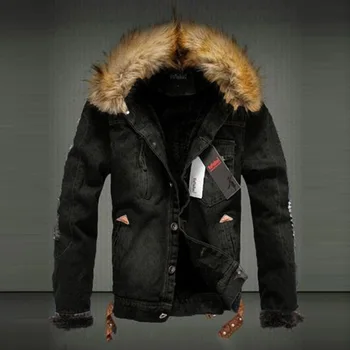 

Winter 2020 New Fur Collar Men Winter Men Parkas Casual Denim Jacket Thick Denim Jacket Wholesale Prices Will Not Change