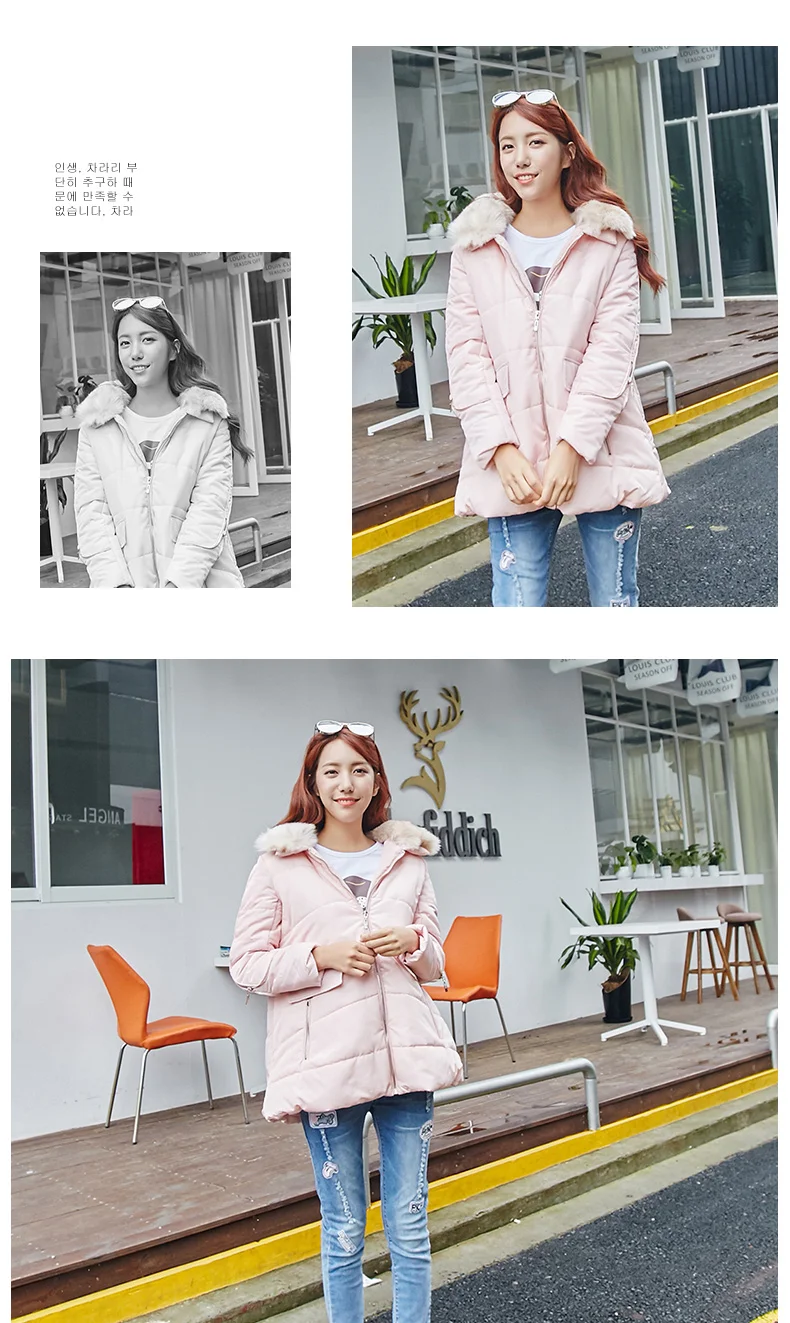 Pregnant Women Cotton Overcoat Large Size Maternity Clothes Thick Winter Tops Autumn And Winter Cotton-padded Jacket Mid-length